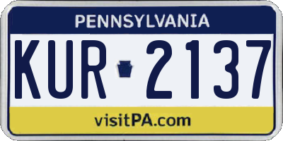 PA license plate KUR2137