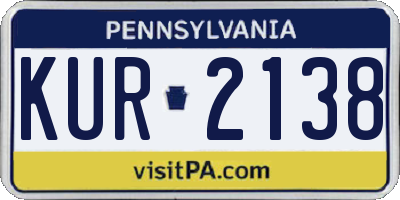 PA license plate KUR2138