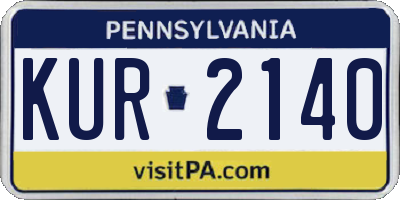 PA license plate KUR2140