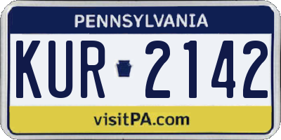 PA license plate KUR2142