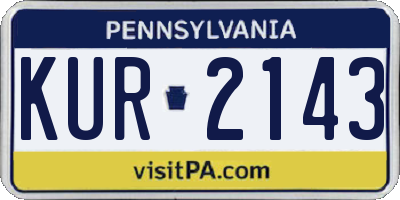 PA license plate KUR2143