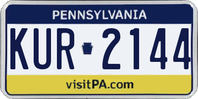 PA license plate KUR2144
