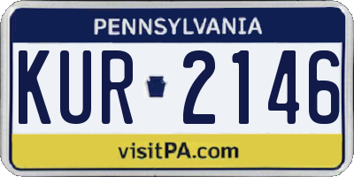 PA license plate KUR2146