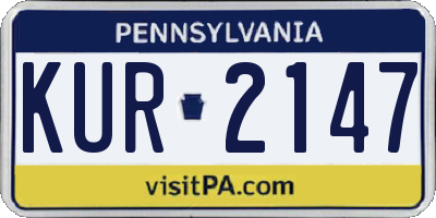 PA license plate KUR2147