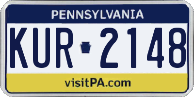 PA license plate KUR2148