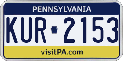 PA license plate KUR2153