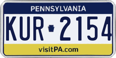 PA license plate KUR2154