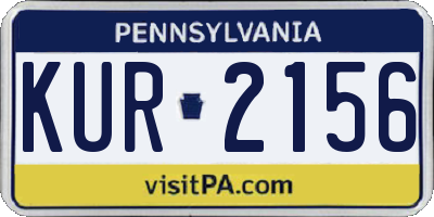 PA license plate KUR2156