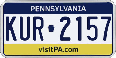 PA license plate KUR2157