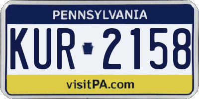 PA license plate KUR2158