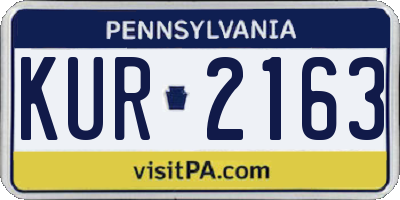 PA license plate KUR2163