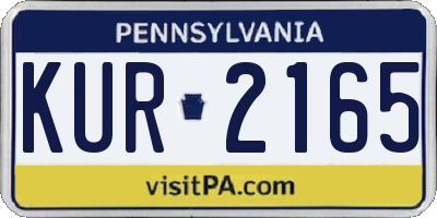 PA license plate KUR2165
