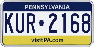 PA license plate KUR2168