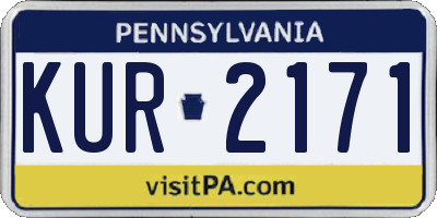 PA license plate KUR2171