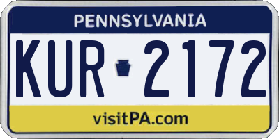 PA license plate KUR2172