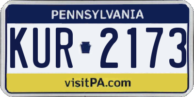 PA license plate KUR2173