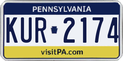 PA license plate KUR2174