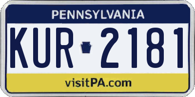 PA license plate KUR2181