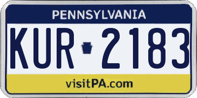 PA license plate KUR2183