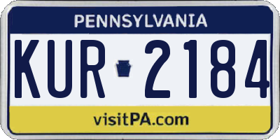 PA license plate KUR2184