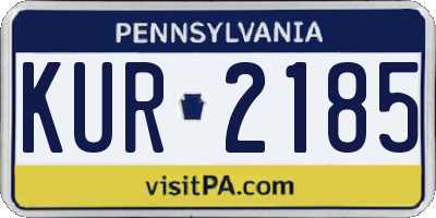 PA license plate KUR2185