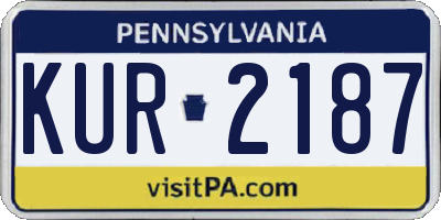 PA license plate KUR2187