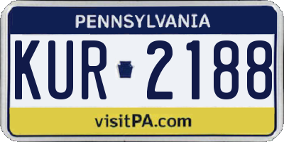 PA license plate KUR2188