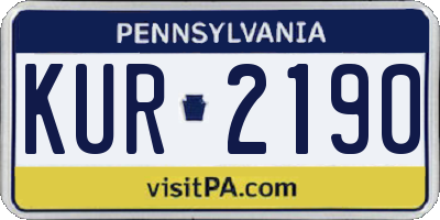 PA license plate KUR2190