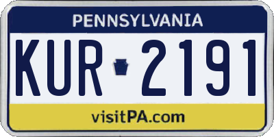 PA license plate KUR2191