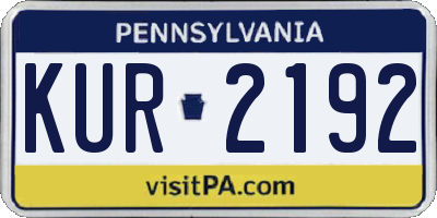 PA license plate KUR2192