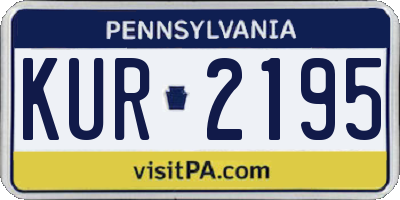 PA license plate KUR2195