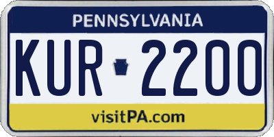 PA license plate KUR2200