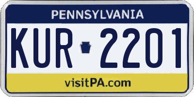 PA license plate KUR2201