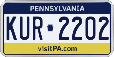 PA license plate KUR2202