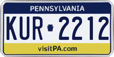 PA license plate KUR2212