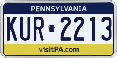 PA license plate KUR2213