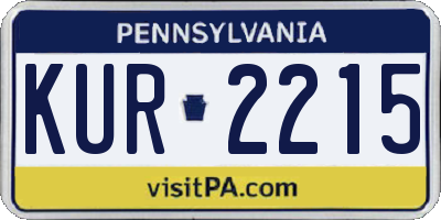 PA license plate KUR2215