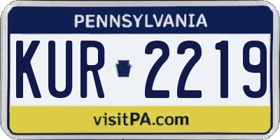 PA license plate KUR2219