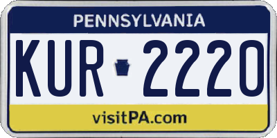 PA license plate KUR2220