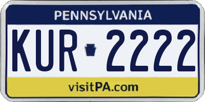 PA license plate KUR2222