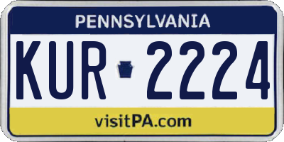PA license plate KUR2224