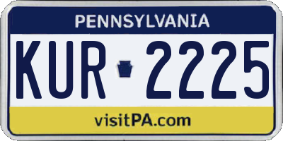 PA license plate KUR2225