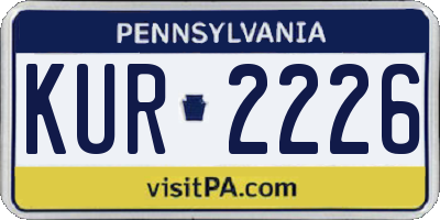 PA license plate KUR2226