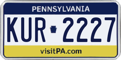 PA license plate KUR2227