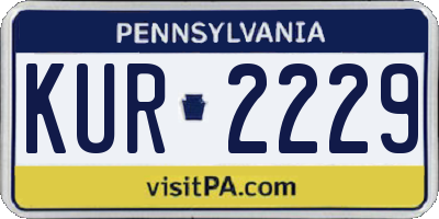 PA license plate KUR2229