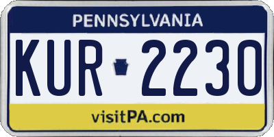 PA license plate KUR2230