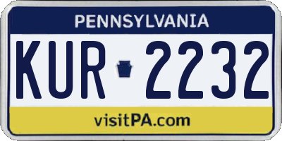 PA license plate KUR2232