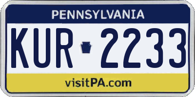 PA license plate KUR2233
