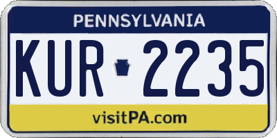 PA license plate KUR2235