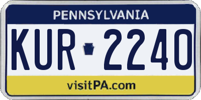 PA license plate KUR2240